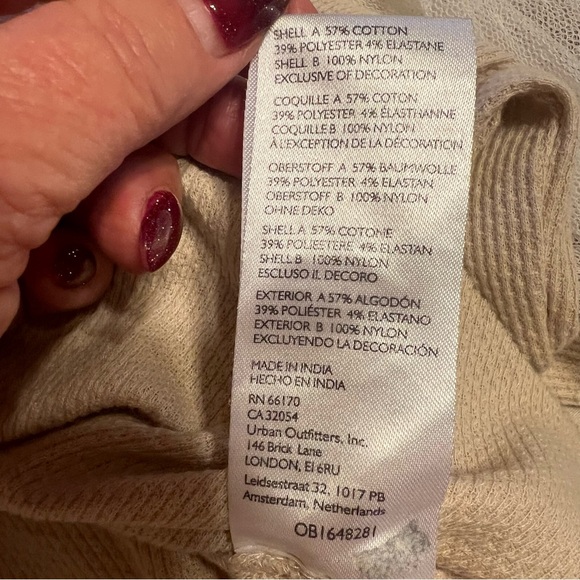 Free People Toni Lace Sheer Embroidered Long Sleeve Top in Oatmeal Sz S - Picture 11 of 16